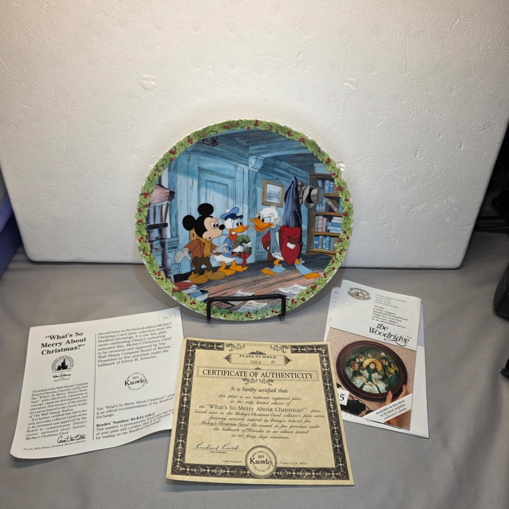 Disney Knowles Mickey's Christmas Carol What's So Merry About Christmas COA